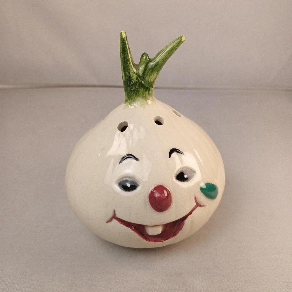 Vintage 1980 Funny Onion Head Refrigerator Baking Soda Holder Air Freshener 4